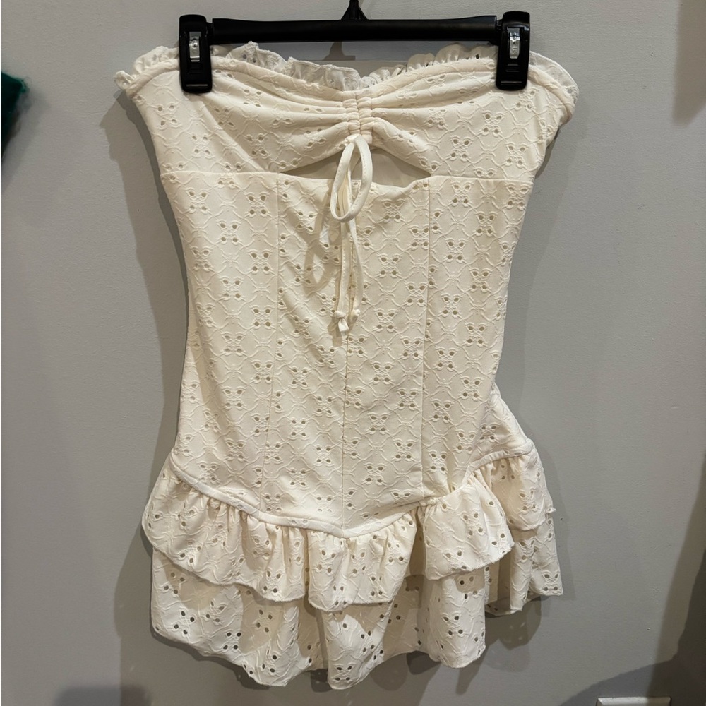 Cream White Strapless Dress